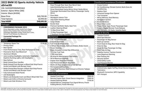 Certified 2022 BMW X3 xDrive30i w/ Convenience Package image 35