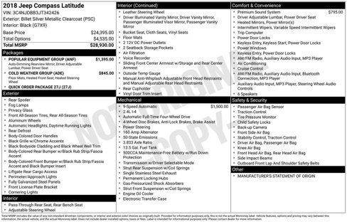 Used 2018 Jeep Compass Latitude w/ Popular Equipment Group image 12