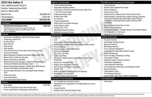 Used 2023 Kia Seltos S w/ Navigation Package image 6