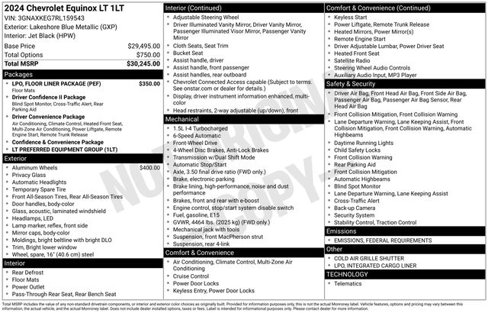 Certified 2024 Chevrolet Equinox LT w/ LPO, Floor Liner Package image 37
