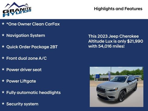 Used 2023 Jeep Cherokee Altitude Lux image 4