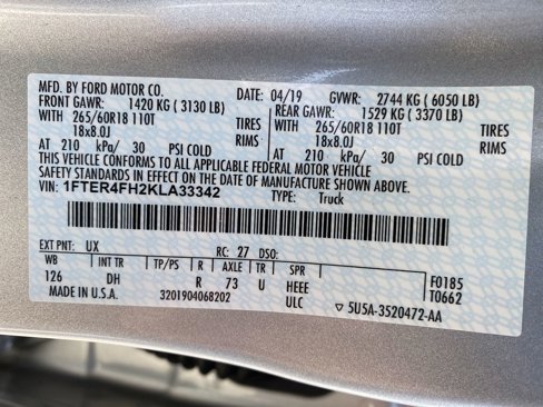 Used 2019 Ford Ranger Lariat w/ Equipment Group 501A Mid image 54