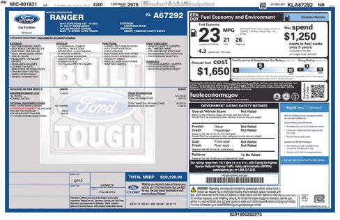 Used 2019 Ford Ranger XL w/ Equipment Group 101A Mid image 6