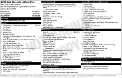 Used 2020 Jeep Cherokee Latitude Plus image 30