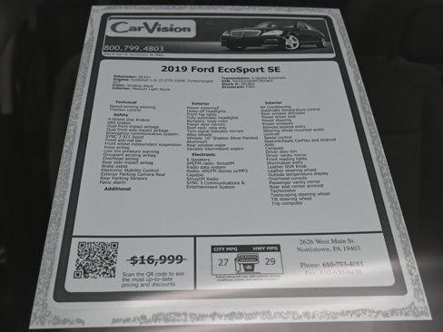 Used 2019 Ford EcoSport SE image 35