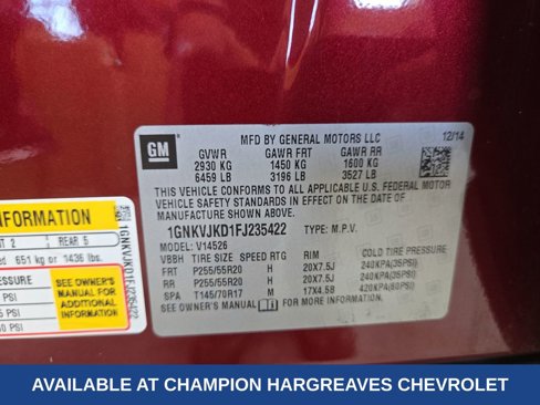 Certified 2015 Chevrolet Traverse LTZ image 43