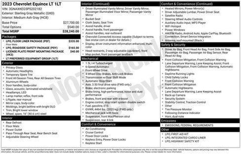 Used 2023 Chevrolet Equinox LT w/ LPO, Floor Liner Package image 32