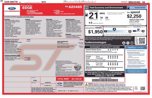 Certified 2021 Ford Edge ST w/ Equipment Group 401A image 7
