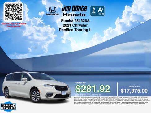 Used 2021 Chrysler Pacifica Touring-L w/ Premium & Safety Sphere Group image 3