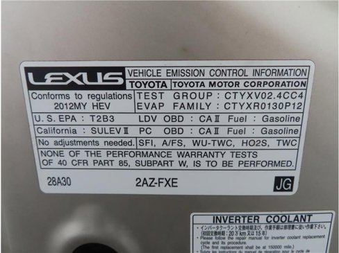 Used 2012 Lexus HS 250h image 29