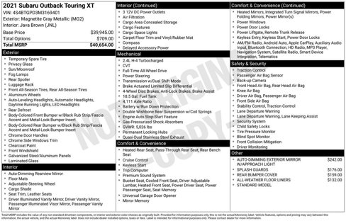 Used 2021 Subaru Outback Touring XT image 4