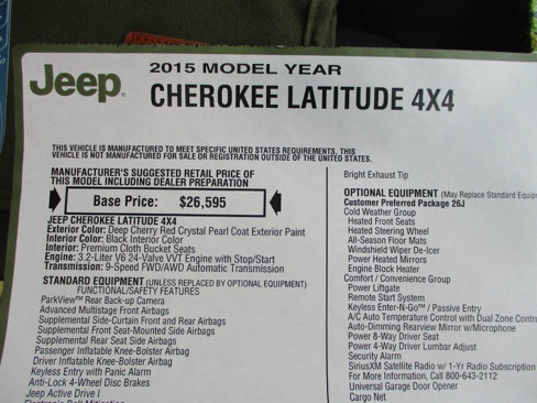 Used 2015 Jeep Cherokee Latitude w/ Comfort/Convenience Group image 36