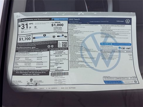 New 2025 Volkswagen Taos S image 19