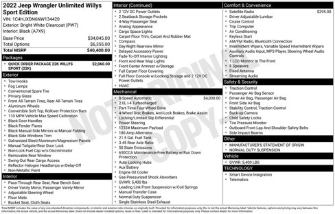 Used 2022 Jeep Wrangler Unlimited Sport image 39