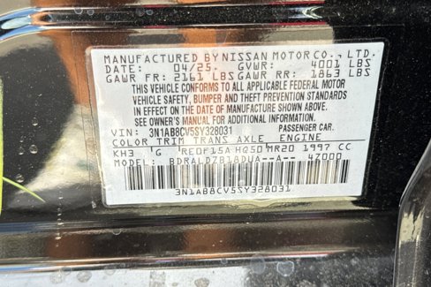 New 2025 Nissan Sentra SV w/ Trunk Package image 33