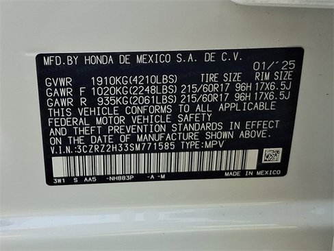 Certified 2025 Honda HR-V LX image 28