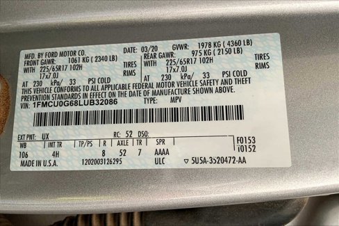 Certified 2020 Ford Escape SE image 33