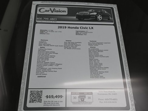 Used 2019 Honda Civic LX image 30