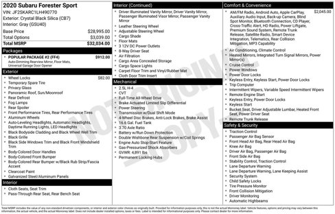 Used 2020 Subaru Forester Sport w/ Popular Package #2 image 38