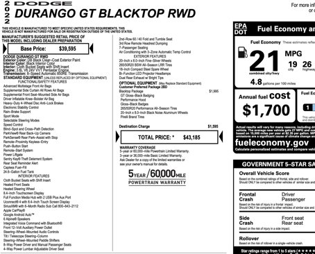 Used 2022 Dodge Durango GT w/ Blacktop Package image 34