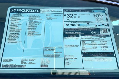 New 2024 Honda Accord EX image 13