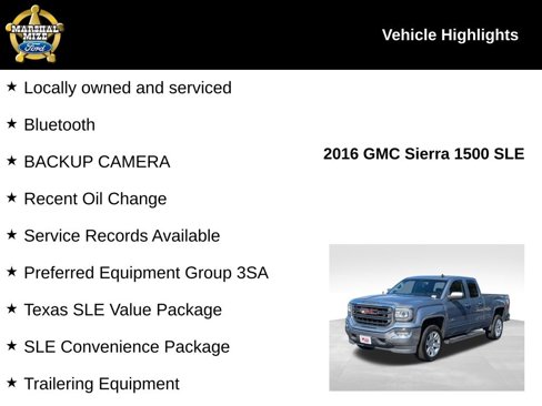 Used 2016 GMC Sierra 1500 SLE w/ Texas SLE Value Package image 2