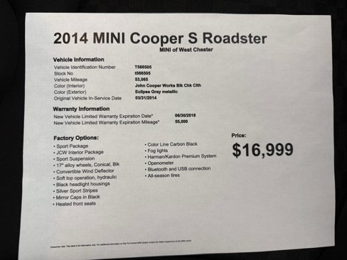 Used 2014 MINI Cooper Roadster S image 16