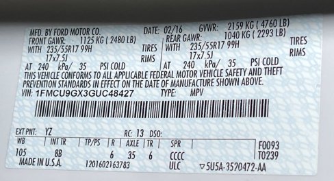 Used 2016 Ford Escape SE w/ SE Leather Comfort Package image 57