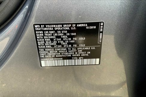Used 2019 Volkswagen Atlas SE w/ Panoramic Sunroof Package image 36