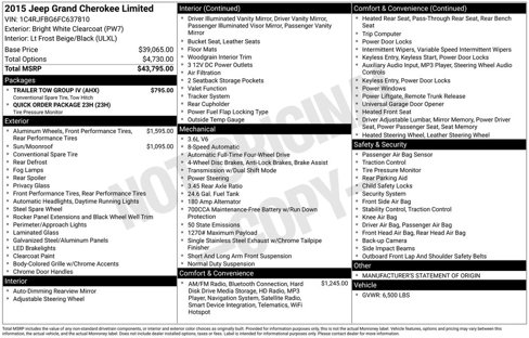 Used 2015 Jeep Grand Cherokee Limited w/ Trailer Tow Group IV image 11