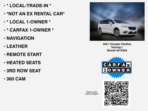 Used 2021 Chrysler Pacifica Touring-L w/ Premium & Safety Sphere Group image 7