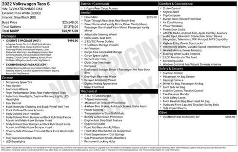 Certified 2022 Volkswagen Taos S w/ IQ Drive S Package image 42