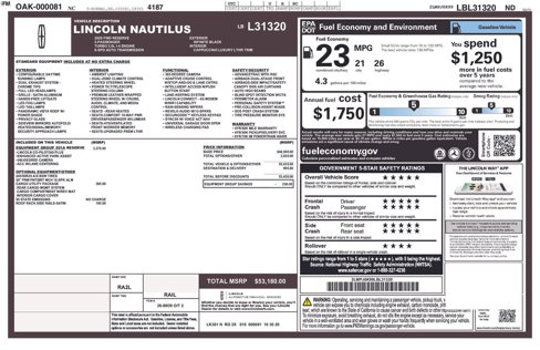 Used 2020 Lincoln Nautilus Reserve w/ Equipment Group 201A image 69