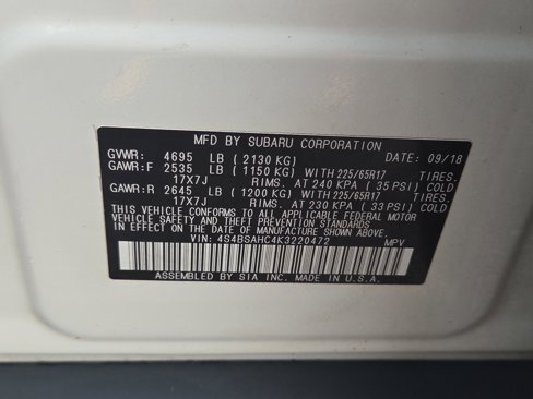 Used 2019 Subaru Outback 2.5i Premium image 7