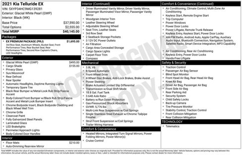 Used 2021 Kia Telluride EX w/ EX Premium Package image 1