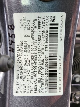 Certified 2020 Honda Civic LX image 19