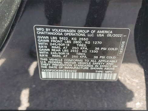 Certified 2022 Volkswagen Atlas SE image 30