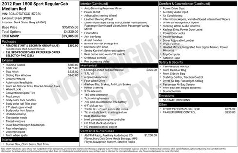 Used 2012 RAM 1500 Sport w/ Remote Start & Security Group image 10
