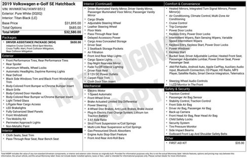 Used 2019 Volkswagen e-Golf SE w/ Driver Assistance Package image 8