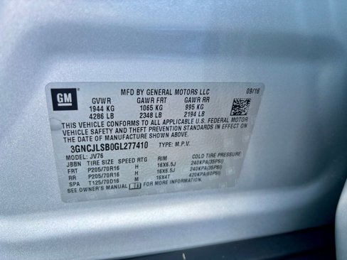 Used 2016 Chevrolet Trax LT w/ LT Sun and Sound Package image 13