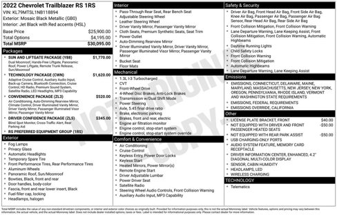 Used 2022 Chevrolet TrailBlazer RS w/ Sun and Liftgate Package image 10