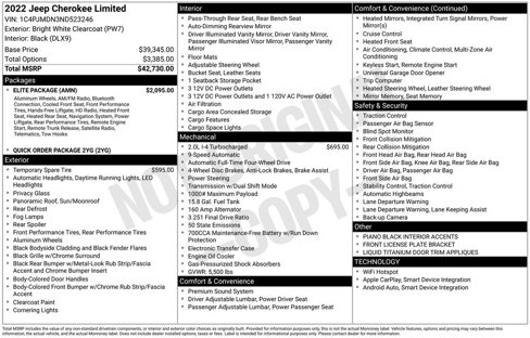 Used 2022 Jeep Cherokee Limited w/ Elite Package image 4