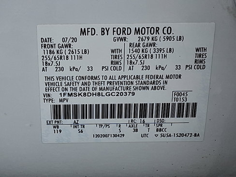 Certified 2020 Ford Explorer XLT w/ Equipment Group 202A image 27