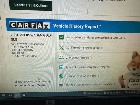 Used 2001 Volkswagen Golf GLS image 10