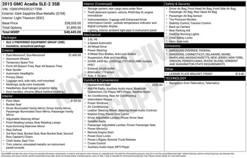 Used 2015 GMC Acadia SLE image 40