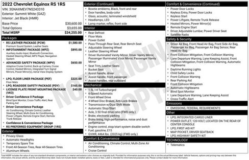 Used 2022 Chevrolet Equinox RS w/ RS Leather Package image 37