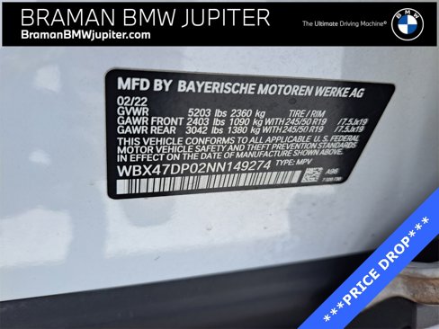 Certified 2022 BMW X3 sDrive30i w/ Convenience Package w/ZPA image 19