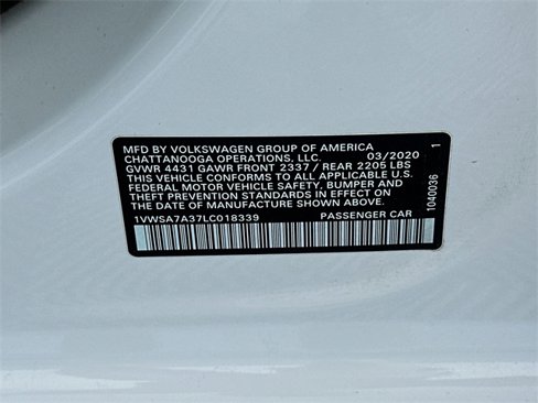 Used 2020 Volkswagen Passat 2.0T SE image 30