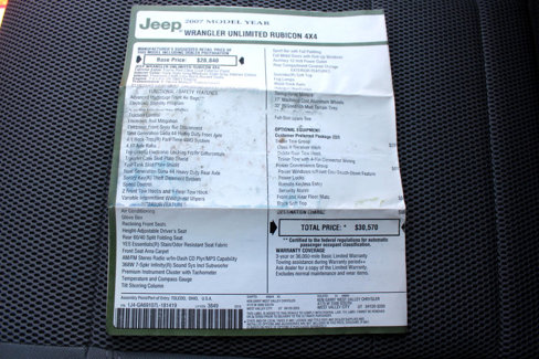 Used 2007 Jeep Wrangler Unlimited Rubicon w/ PWR Convenience Group image 81