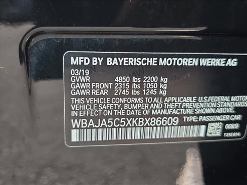 Used 2019 BMW 530i w/ Convenience Package image 24